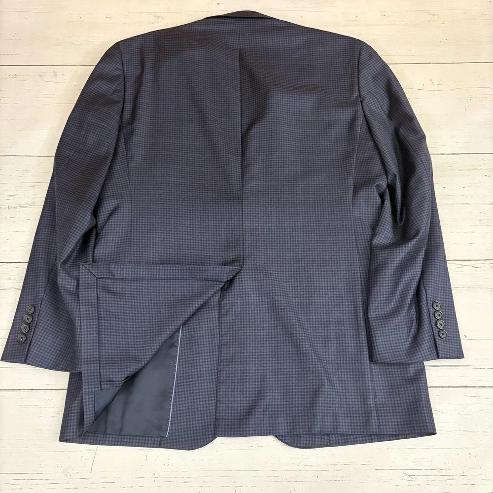 Brooks Brothers Blazer Mens 40R Blue Check Wool BrooksCool